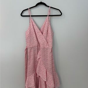 SHEIN Pink Floral Asymmetrical Dress